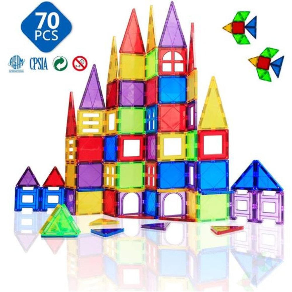 Magnetic Blocks - Magnetic Toys for Kids Magnetic Building Blocks 70 Pieces